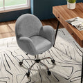Grey Plush Adjustable Office Chair with Armrests and Rolling Wheels — office chair from 2nd Time Around