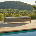 Aria Rattan Garden Sun Lounger - Light Grey — garden chair from 2nd Time Around