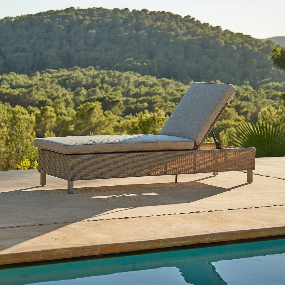 Aria Rattan Garden Sun Lounger - Light Grey — view 5