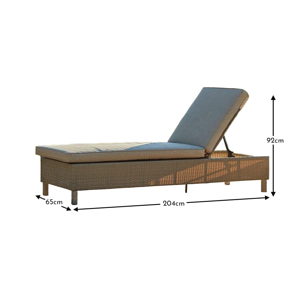 Aria Rattan Garden Sun Lounger - Light Grey — view 8
