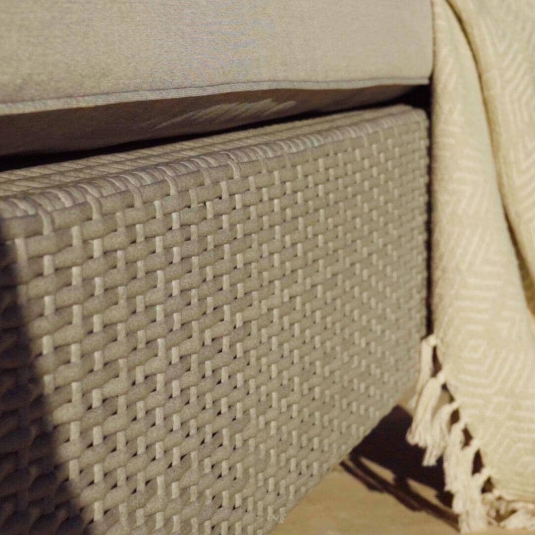 Aria Rattan Garden Sun Lounger - Light Grey — view 7