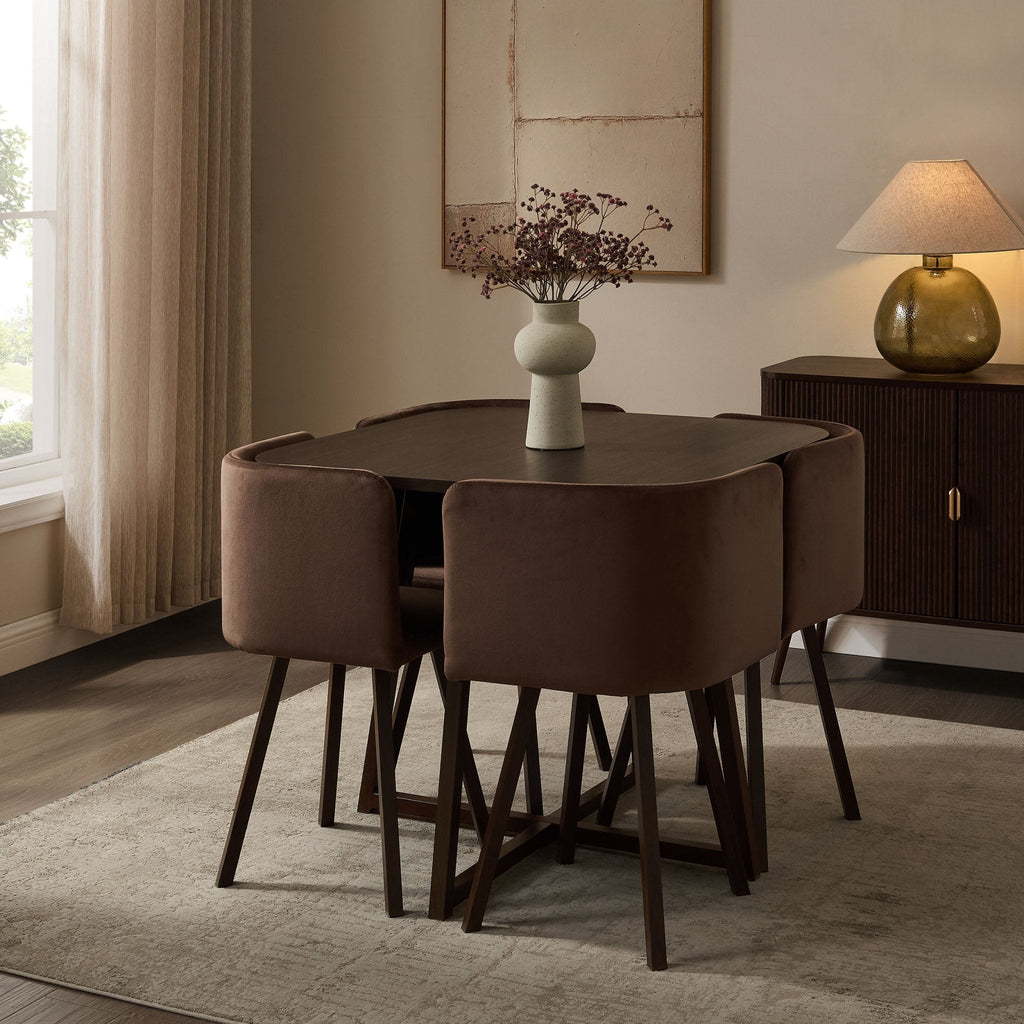 Ava Space Saver 4 Seater Dining Table and Chairs - Cappuccino — sofa from 2nd Time Around