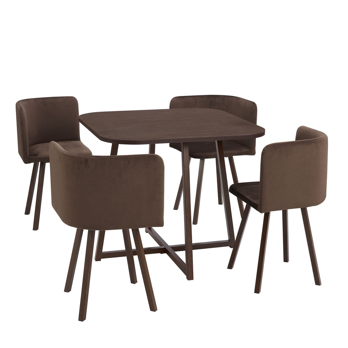 Ava Space Saver 4 Seater Dining Table and Chairs - Cappuccino — view 3