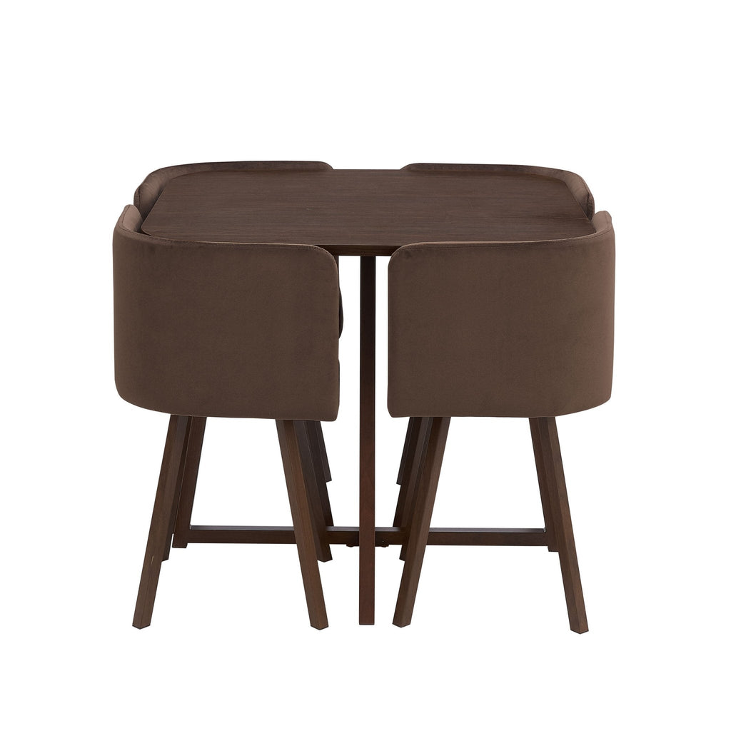 Ava Space Saver 4 Seater Dining Table and Chairs - Cappuccino — view 8