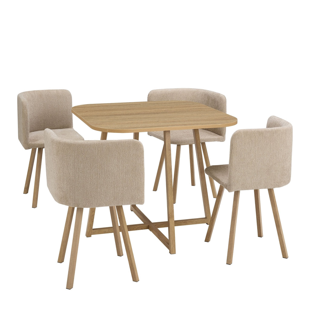 Ava Space Saver 4 Seater Dining Table and Chairs - Mushroom — view 4