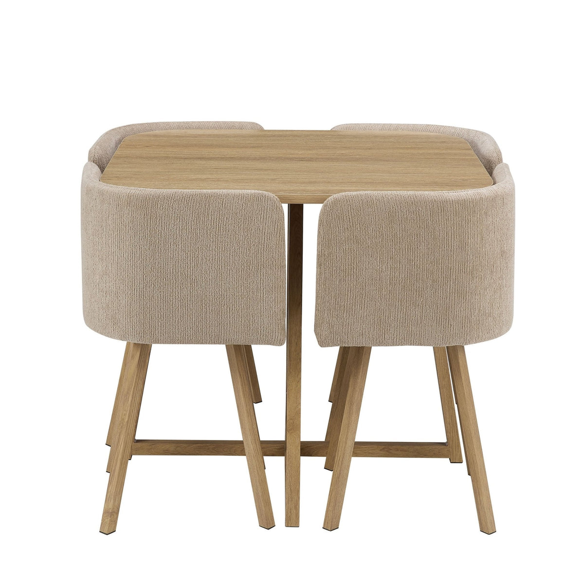 Ava Space Saver 4 Seater Dining Table and Chairs - Mushroom — view 3