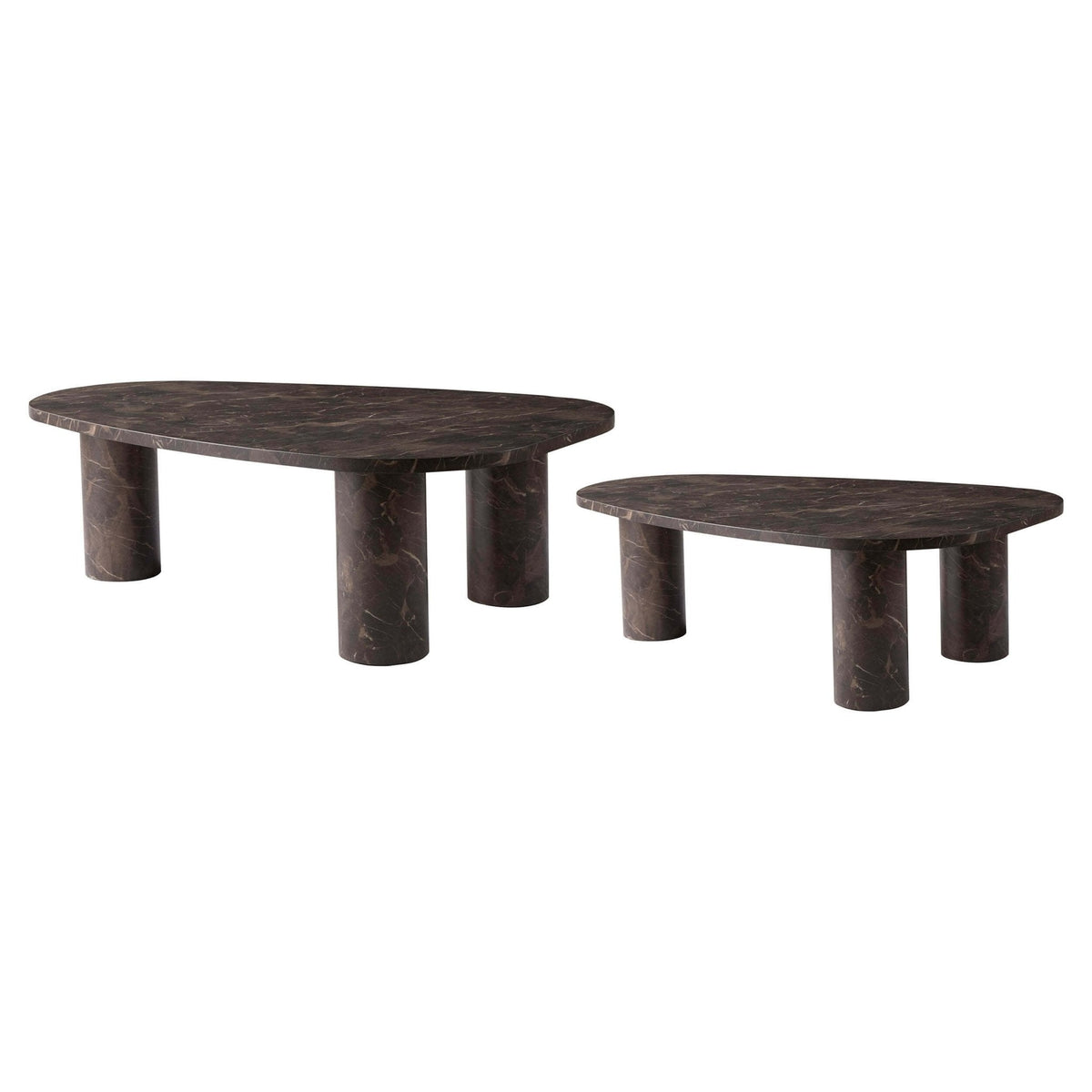 Azra Nesting Coffee Tables - Brown Marble Effect — view 10
