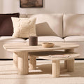 Azra Nesting Coffee Tables - Travertine Marble Effect — coffee table from 2nd Time Around