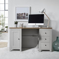 Bampton 3 Drawer Desk - Stone Grey — desk from 2nd Time Around