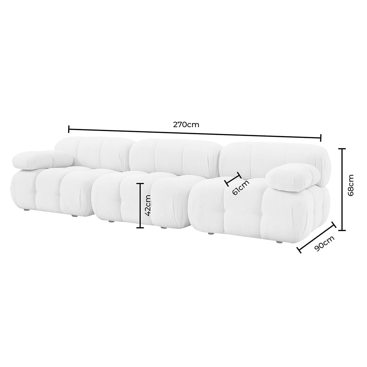 Bondi 3 Seater Sofa - Rich Green — view 10