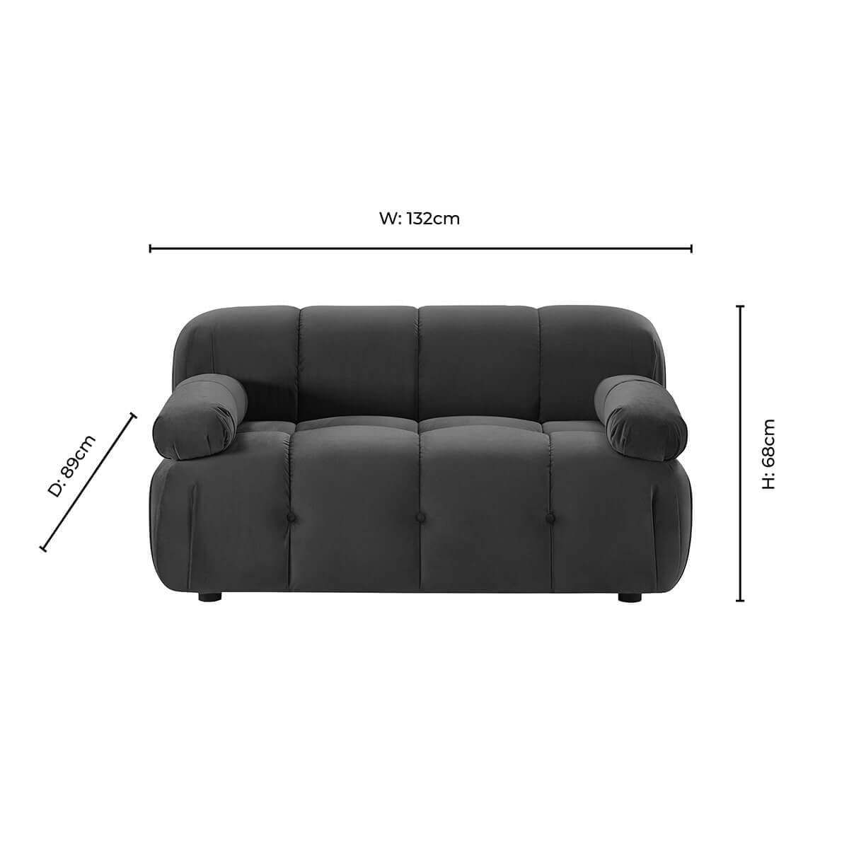 Bondi Compact 2 Seater Sofa - Cappuccino — view 7