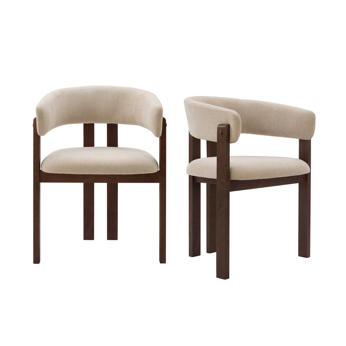 Bridget Set of 2 Dining Chairs - Chenille Oatmeal — view 8