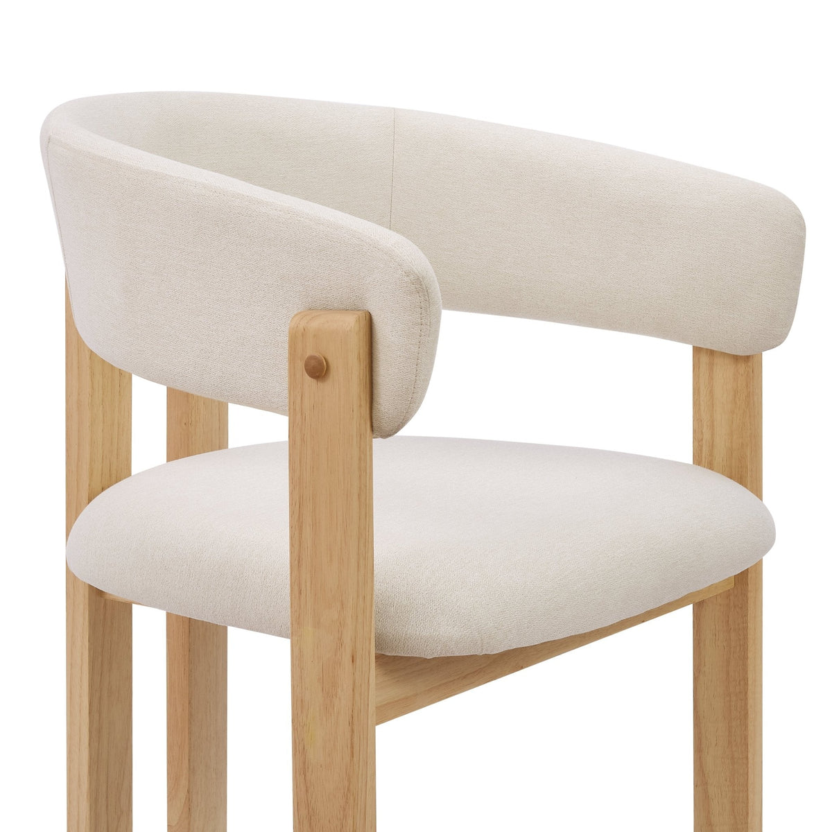 Bridget Set of 2 Dining Chairs - Cream Linen — view 4