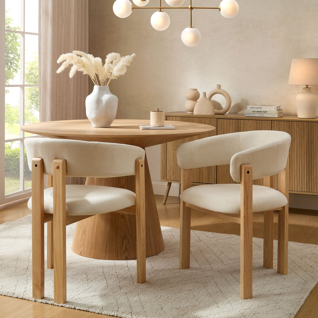 Bridget Set of 2 Dining Chairs - Cream Linen — dining chair from 2nd Time Around