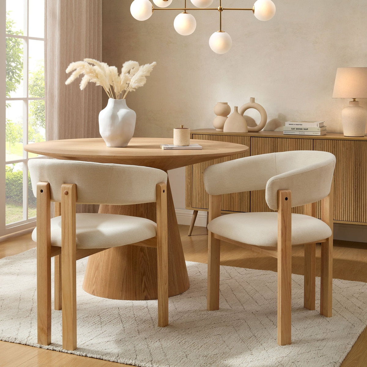 Bridget Set of 2 Dining Chairs - Cream Linen — dining chair from 2nd Time Around
