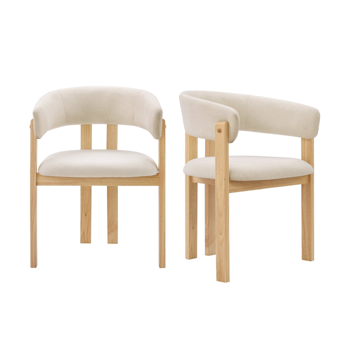 Bridget Set of 2 Dining Chairs - Cream Linen — view 3