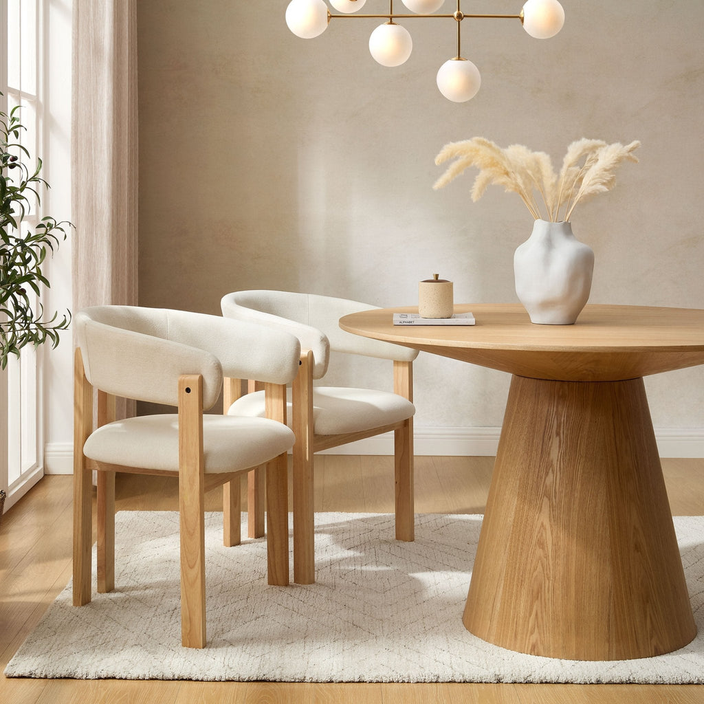 Bridget Set of 2 Dining Chairs - Cream Linen — view 2