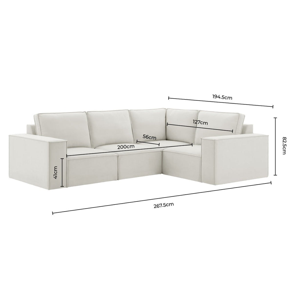 Brooklyn Small Right Hand L-Shape Sofa - Cappuccino — view 7