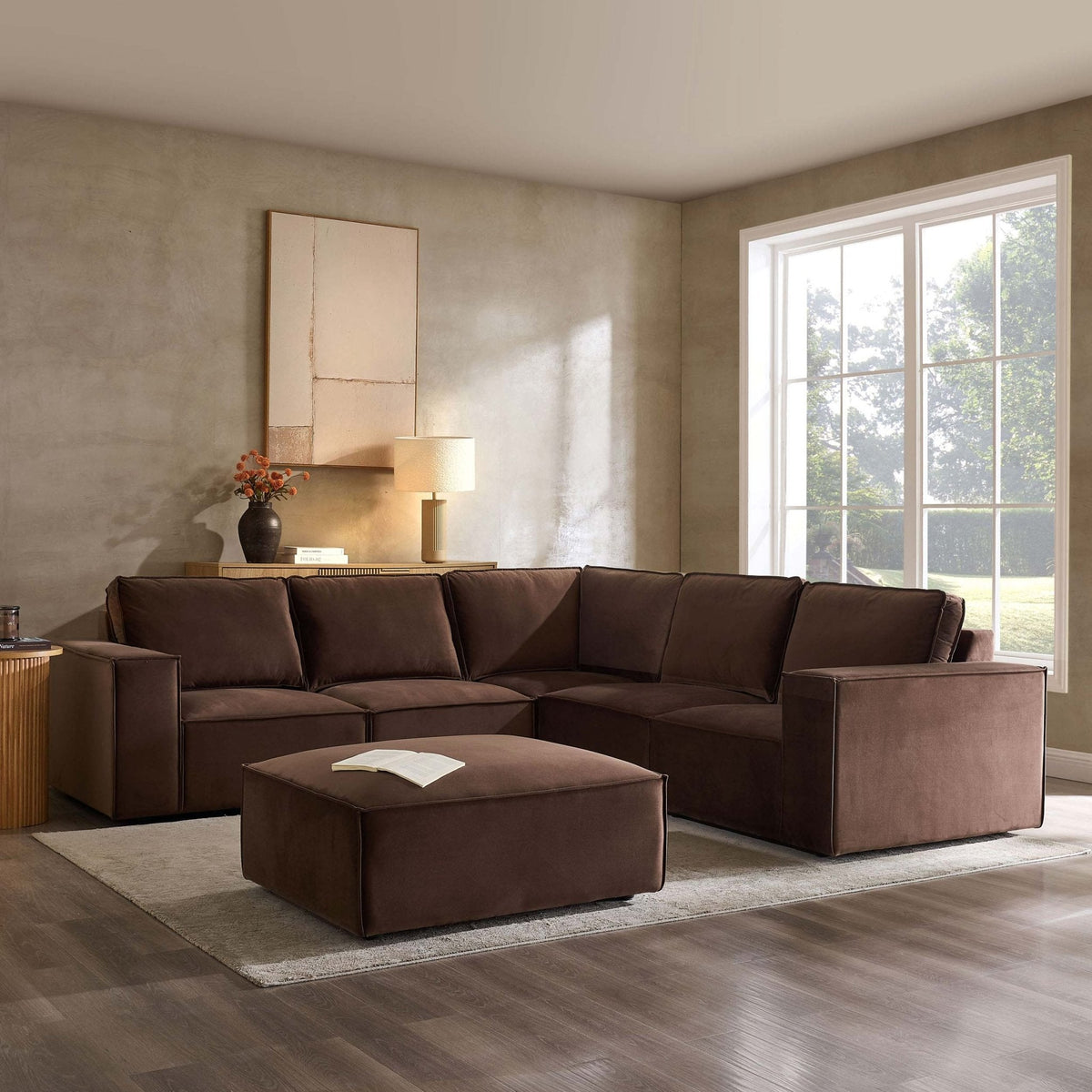Brooklyn Large Right Hand Corner Sofa - Cappuccino — view 2