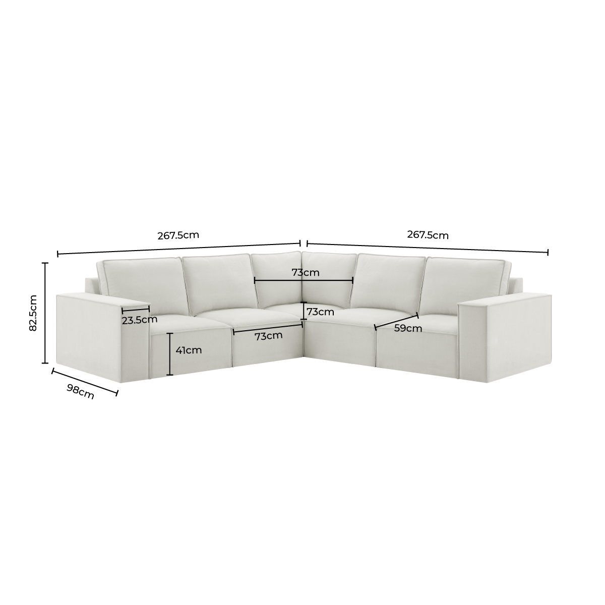 Brooklyn Large Right Hand Corner Sofa - Cappuccino — view 7