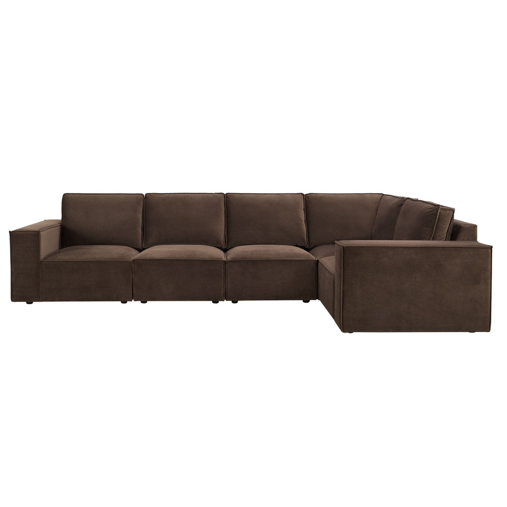 Brooklyn Large Right Hand L-Shape Sofa - Cappuccino — view 2