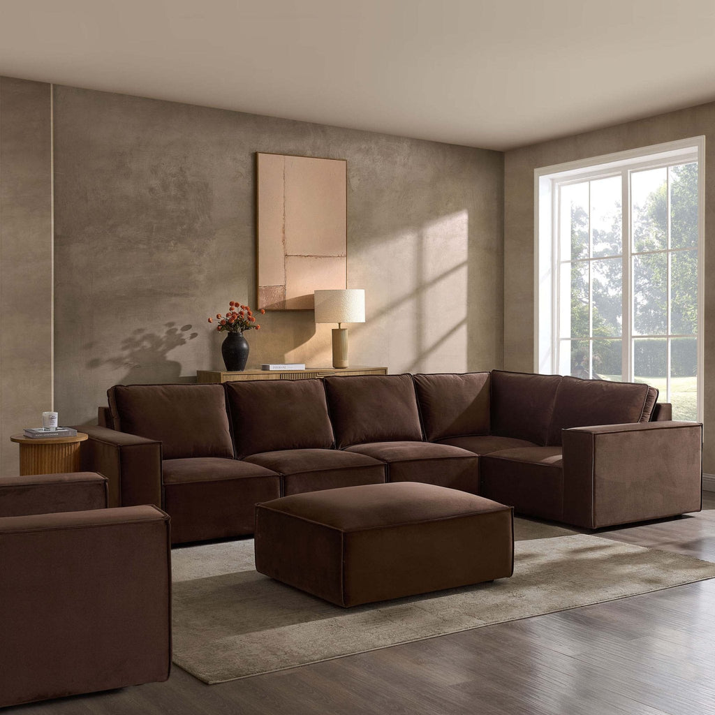 Brooklyn Large Right Hand L-Shape Sofa - Cappuccino — corner sofa from 2nd Time Around