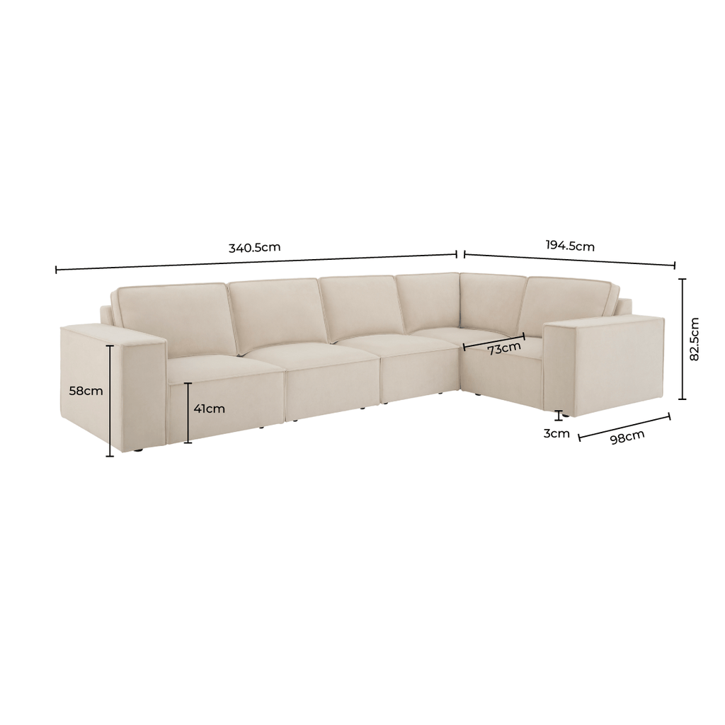 Brooklyn Large Right Hand L-Shape Sofa - Cappuccino — view 7