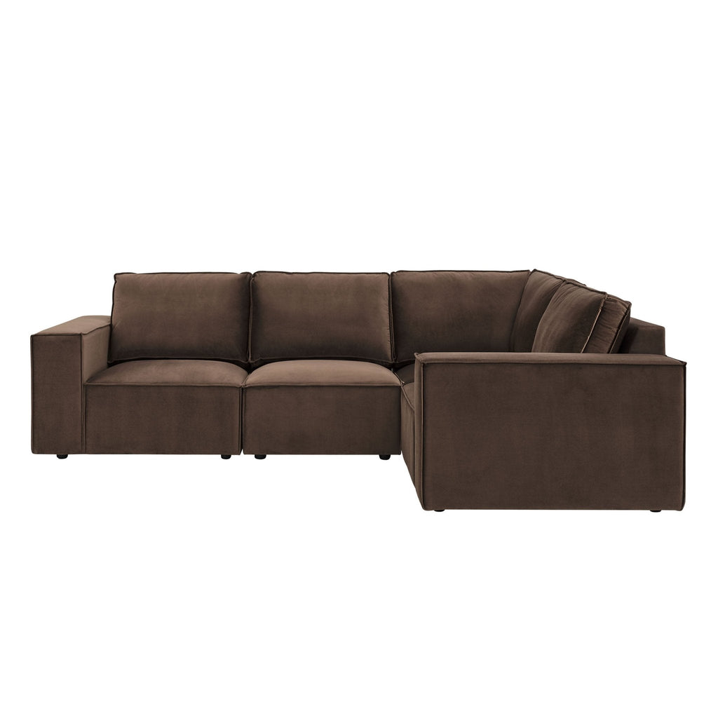 Brooklyn Small Right Hand L-Shape Sofa - Cappuccino — view 3
