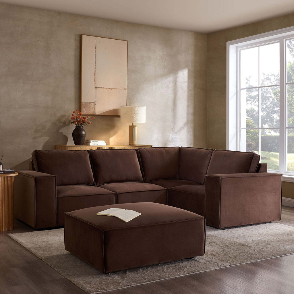 Brooklyn Small Right Hand L-Shape Sofa - Cappuccino — view 2