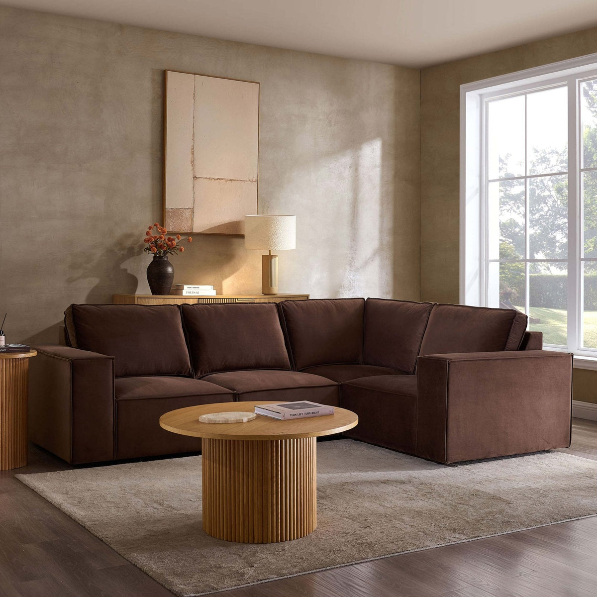 Brooklyn Small Right Hand L-Shape Sofa - Cappuccino — corner sofa from 2nd Time Around