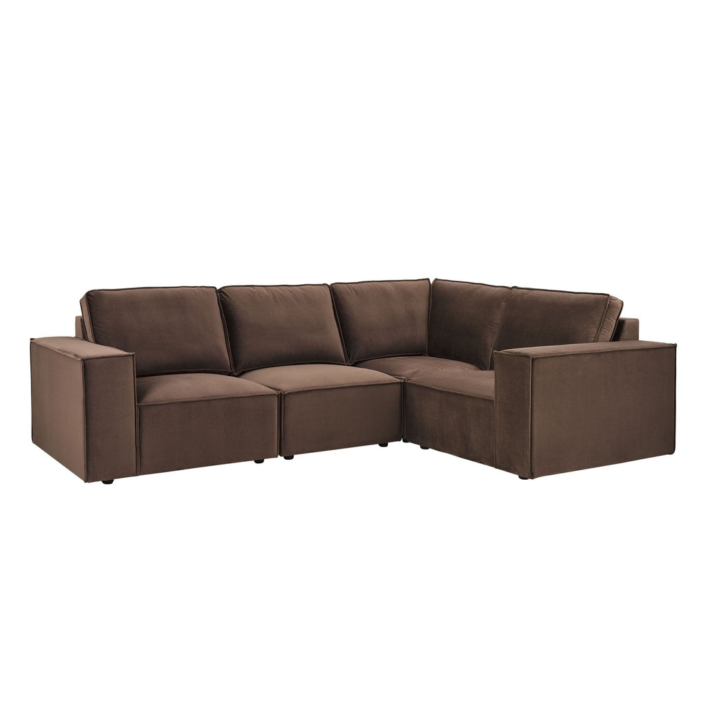 Brooklyn Small Right Hand L-Shape Sofa - Cappuccino — view 4
