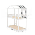 Modern Twin Bunk Bed Slatted Board House Shaped — bed frame from 2nd Time Around
