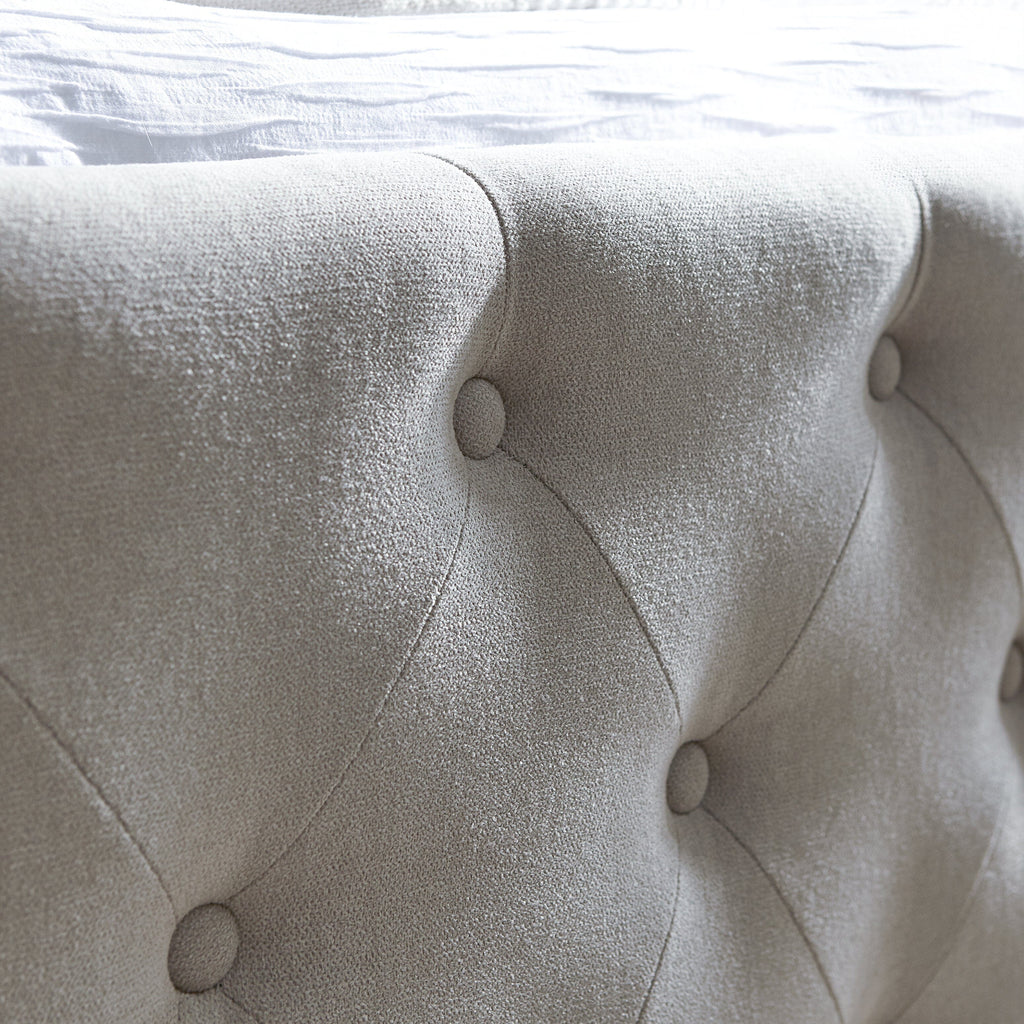 Cavill Fabric Double Bed - Soft Beige — view 6