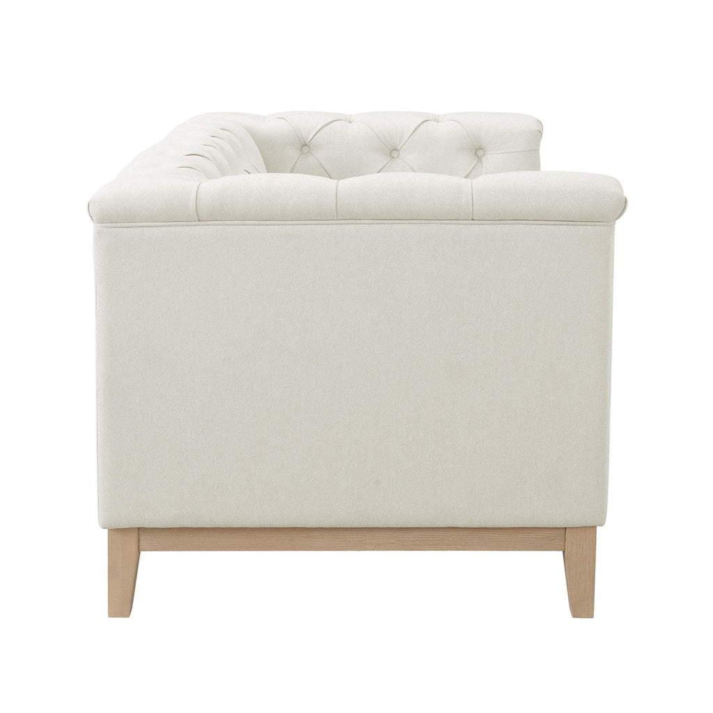Chesterfield 2 Seater Sofa - Cream Linen — view 5