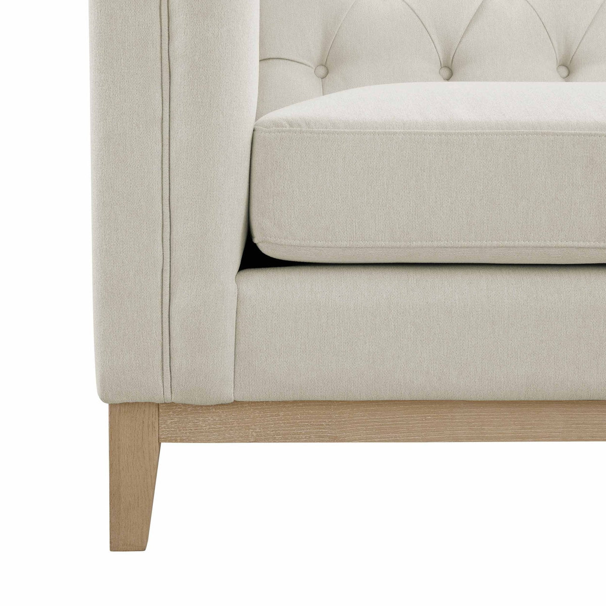 Chesterfield 3 Seater Sofa - Cream Linen — view 10