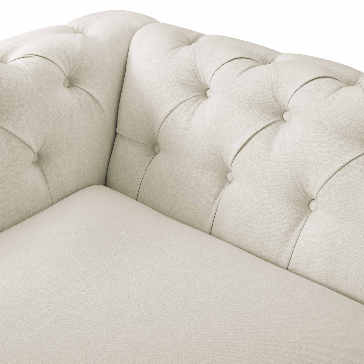 Chesterfield 3 Seater Sofa - Cream Linen — view 8