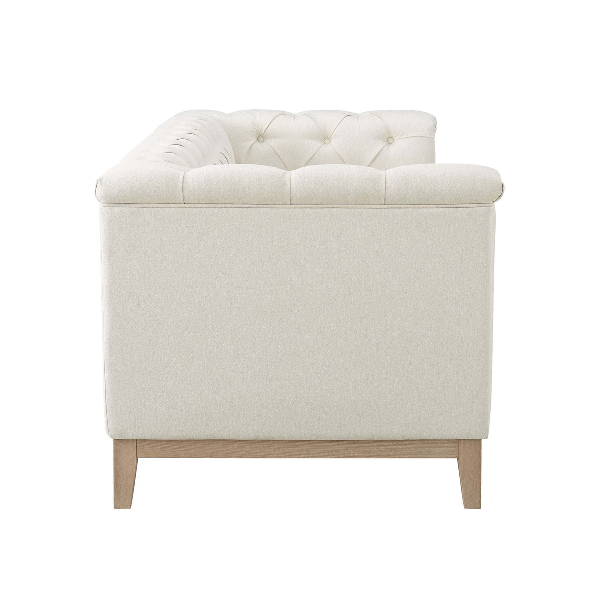 Chesterfield 3 Seater Sofa - Cream Linen — view 6