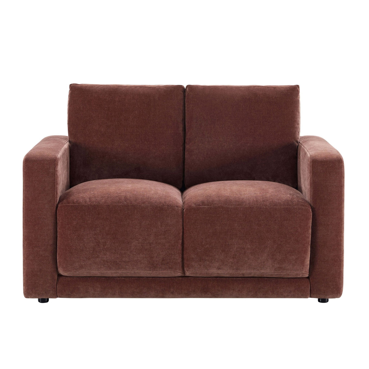 Chicago Compact 2 Seater Sofa - Chenille Dark Rust — view 4