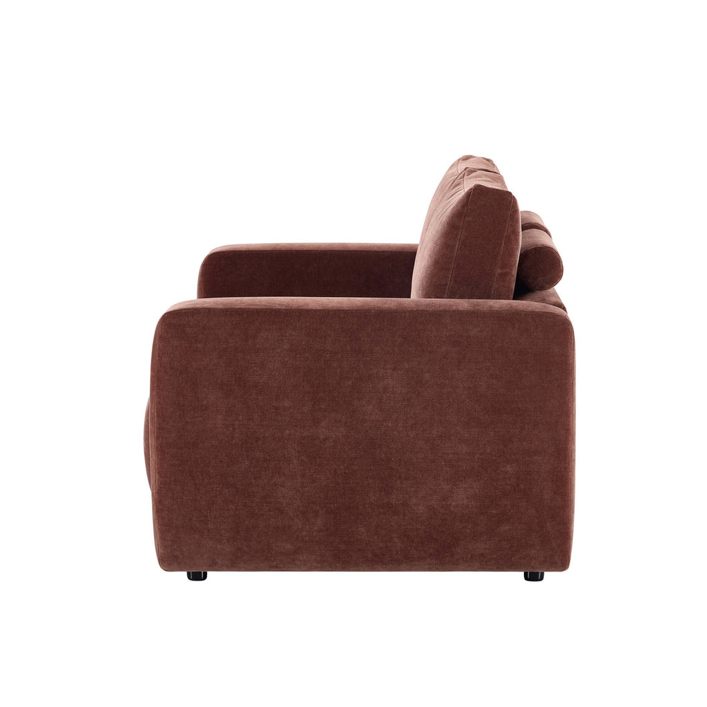 Chicago Compact 2 Seater Sofa - Chenille Dark Rust — view 5