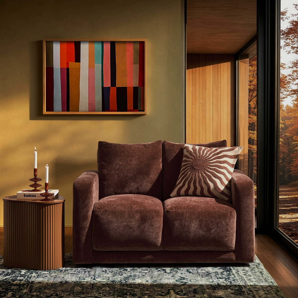 Chicago Compact 2 Seater Sofa - Chenille Dark Rust — view 2