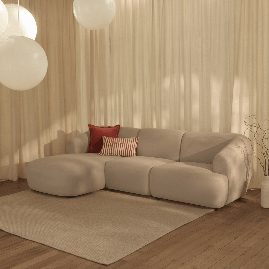 Nathalia Left Chaise Sofa - Soft Beige — corner sofa from 2nd Time Around