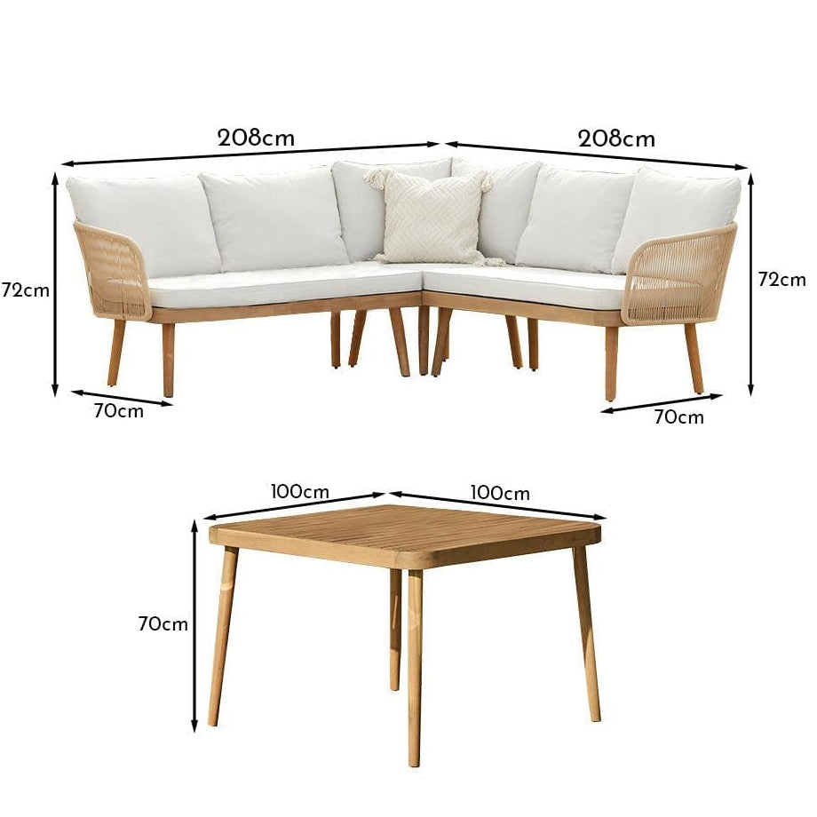 Eaden Rope Corner Dining Set - Natural — view 5