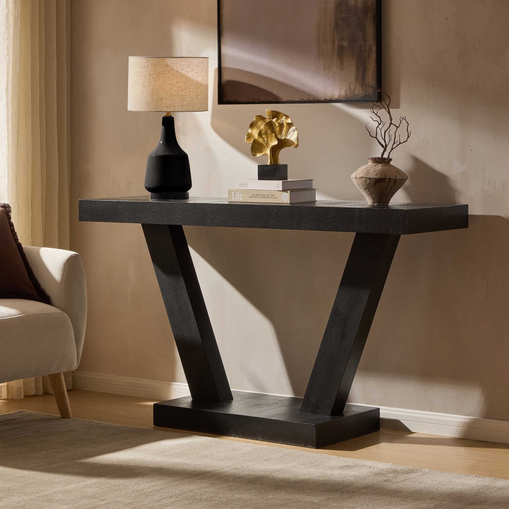 Elina Console Table - Black Wood — side table from 2nd Time Around
