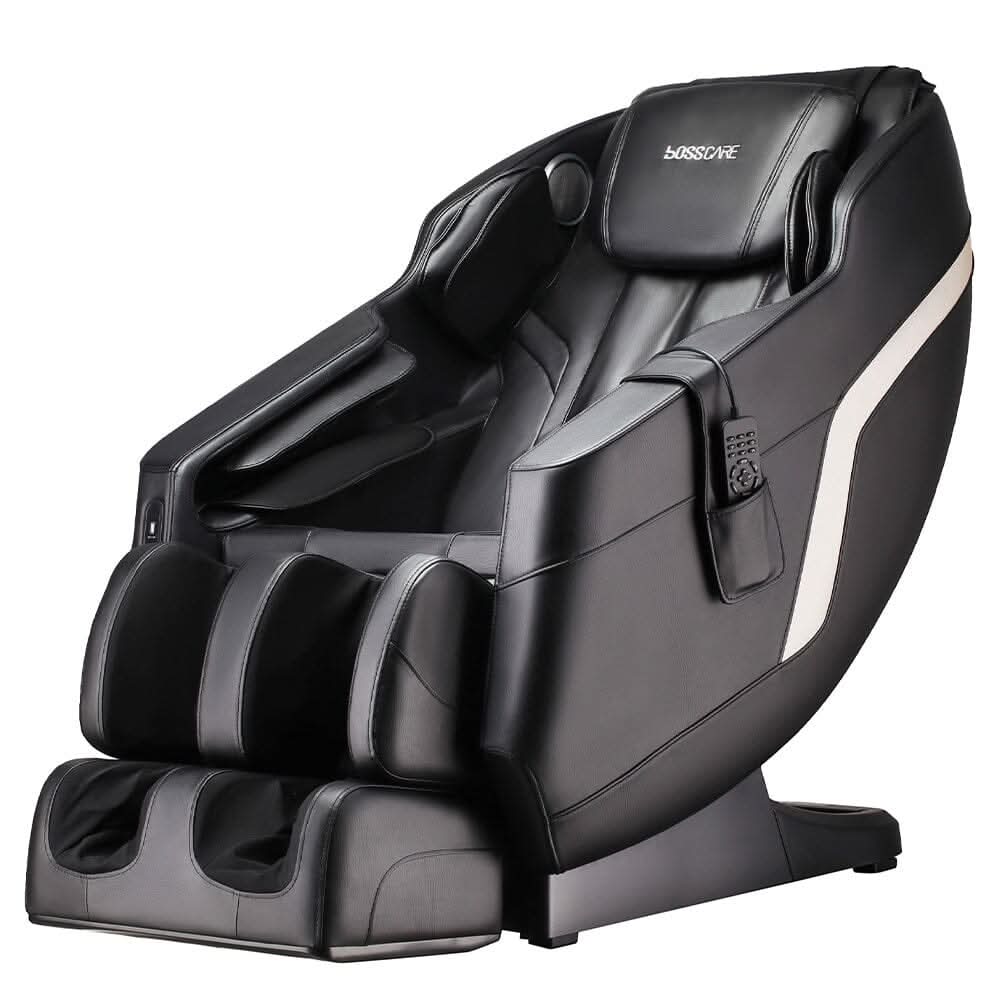 105cm H Real Relax Black Faux Leather Massage Chair with 6 Pre-Set Auto Modes Bluetooth Speaker — view 4