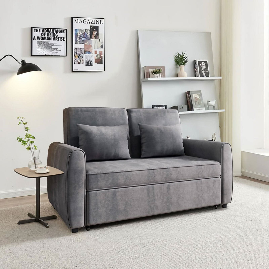 5ft Convertible Sofa Bed Grey Lounger — view 9