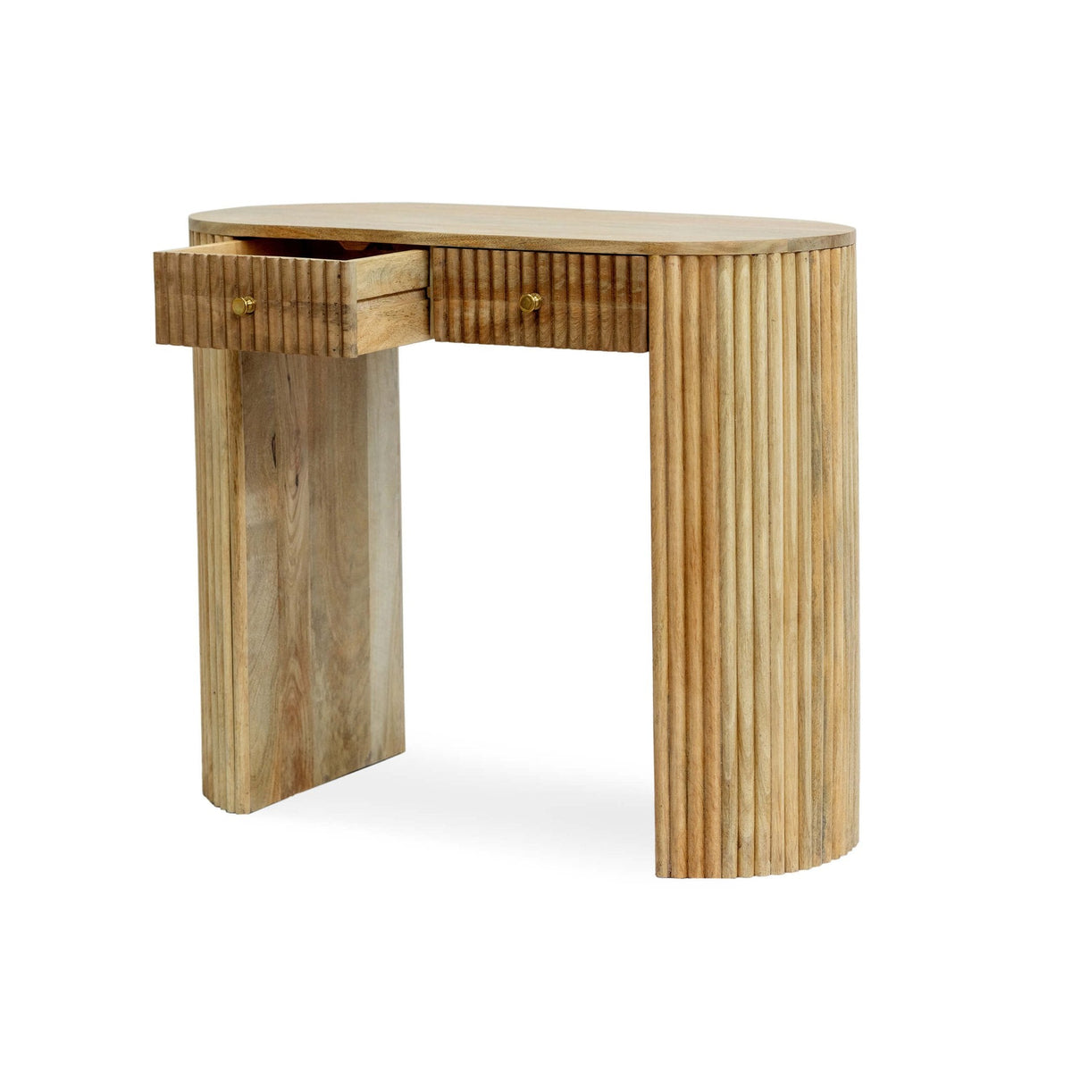 Finley Mango Wood Dressing Table Console - Natural — view 4