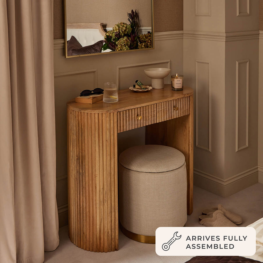 Finley Mango Wood Dressing Table Console - Natural — dressing table from 2nd Time Around