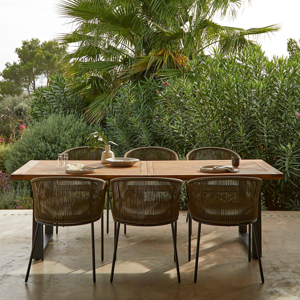 Hali 4 Seater Outdoor Dining Set with Hali Green Chairs - 175cm — view 2