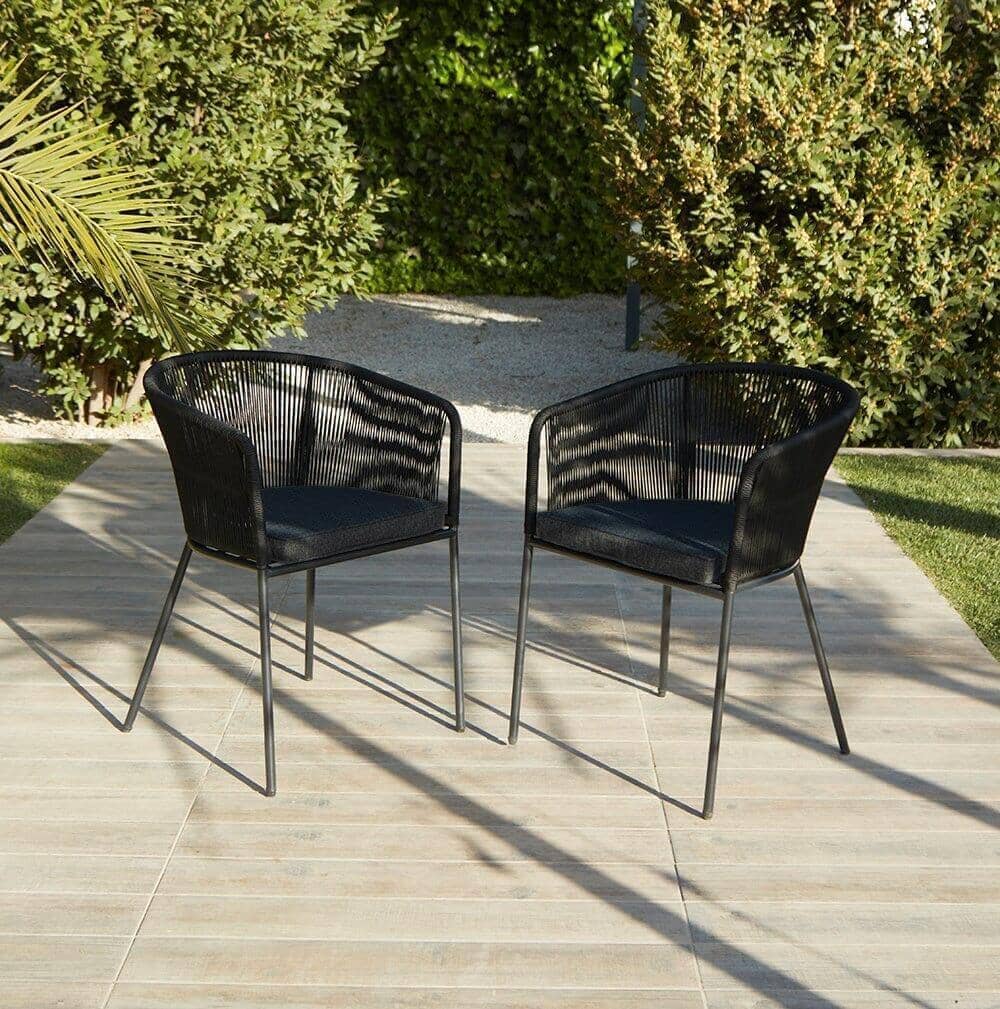 Hali 4 Seater Outdoor Dining Set with Hali Black Chairs - 175cm — view 4