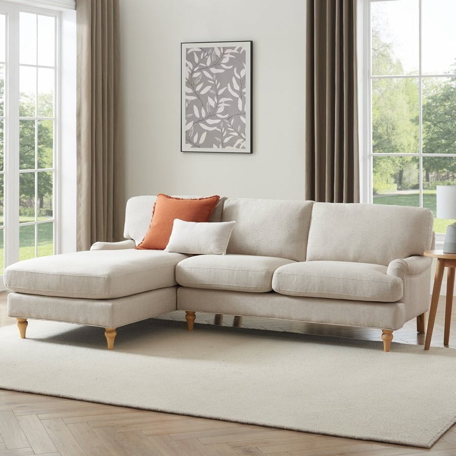 Hampshire Left Hand Chaise Sofa - Beige — view 2